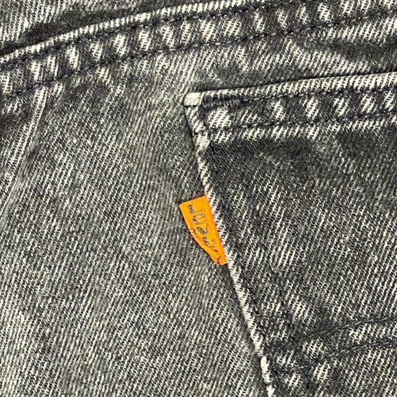 Vtg Levi's 922 Tapered Fit Leg 22 Short Black Orange Tab Jeans Baggy‎ Outdoorsy - Picture 13 of 16